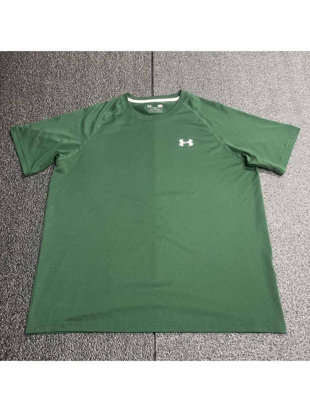 Under Armour Mens Heat Gear Loose Fit Green Logo Short Sleeve T-Shirt Size Large